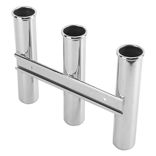 Hyddnice Fishing Rod Holder 316 Stainless Steel Fishing Rod Rack Mirror Finish For Marine Boat Yacht Camper (3 Tube) #TOP2