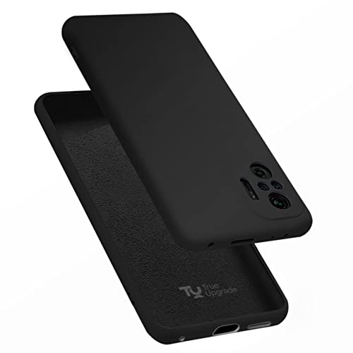 Image of TRUEUPGRADE Soft Silicone Slim Matte Liquid Silicone TPU Shockproof Slim Back Cover Case for Mi Redmi Note 10 Pro /Note 10 Pro Max (Black)