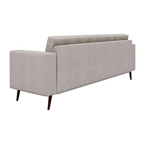 Sofá 3 Lugares Living Pé Palito Linho Cotton Cru 210 cm
