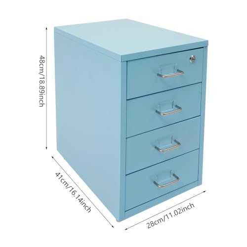 Image of 4 Drawer File Cabinet with Lock Steel Mobile Filing Cabinet for Office Home