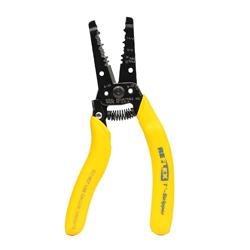 IDEAL Electrical 45-621 Reflex Super 12/2 & 14/2 NM Cable T Stripper - Dual NM Wire Stripper Plier Nose Slide Lock Textured Grips