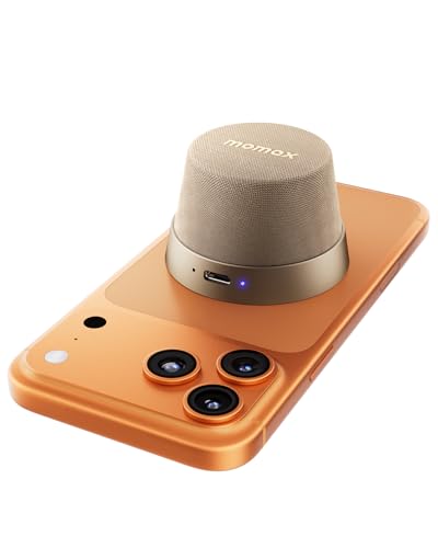 MOMAX Magnetic Portable Bluetooth Speaker, IPX6 Waterproof Mini Shower Speaker, Enhanced Bass, 12H...