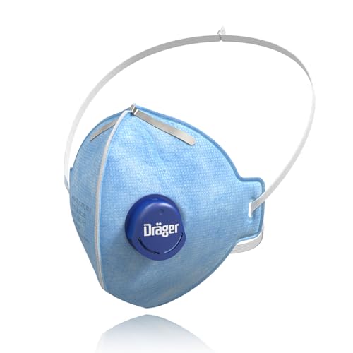 Dräger X-plore 1720 C V Masque FFP2 avec valve expiratoire fabriqué en France | Lot de 10 masques de protection respiratoires anti-poussière pour bricolage, ponçage, chantier