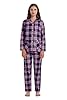 Amaxer Women's Thermal Flannel Pyjamas 100% Cotton Pyjama Set Long Winter Warm Sleepwear, Purple/pink checked 2413, 3XL #5