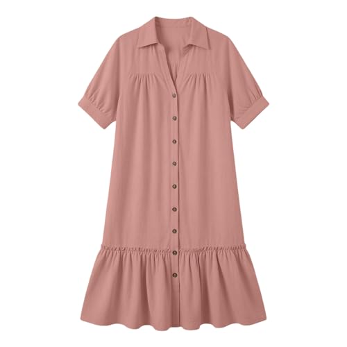Robe midi à manches courtes pour femme robe d'été décontractée ample