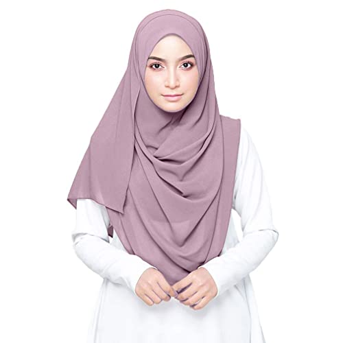 Image of LMVERNA Solid Color Bubble Chiffon Scarf for Women Fashion Soft Hijab Long Scarf Wrap Scarves