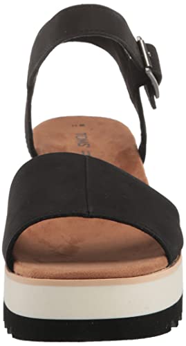 Image of TOMS Women's Diana Wedge Heel Sandal, Leather Upper, Rope-Wrapped Midsole, Adjustable Strap, Buckle, OrthoLite Insole