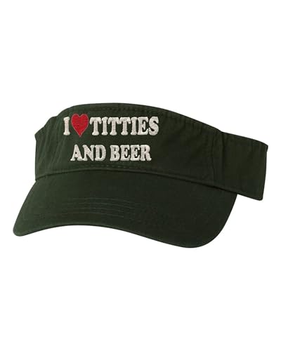 Image of Go All Out Adult I Love Titties & Beer Embroidered Visor Dad Hat