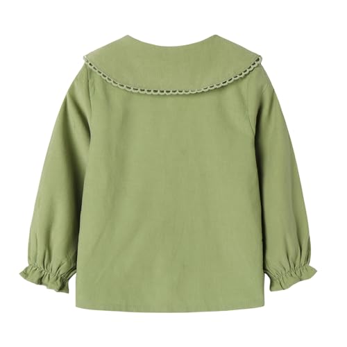 Image of Mud Kingdom Little Girls Corduroy Shirt Button Down Long Sleeve Lace Collar