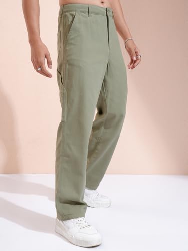 Image of Highlander Men's Utility Pocket Cargo Trousers | Durable & Functional | Carpenter Fit | Outdoor Ready | Trouser for Men | Men Trousers