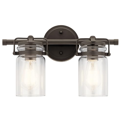 Image of Kichler Lighting Brinley 15.75 inch 2 Light Vanity Light with Clear Glass in Olde Bronze