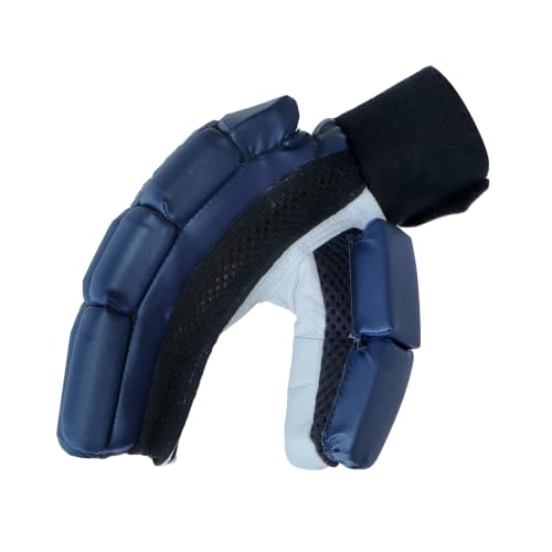 Image of WHITEDOT Sports Capital Cricket Batting Gloves||Suitable for Youth|Medium Right Hand||Navy Blue, Leather