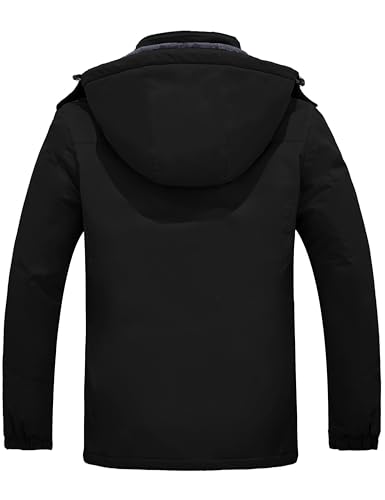 wantdo Women's Mountain Waterproof Ski Jacket Windproof Rain Jacket Winter Warm Hooded Coat