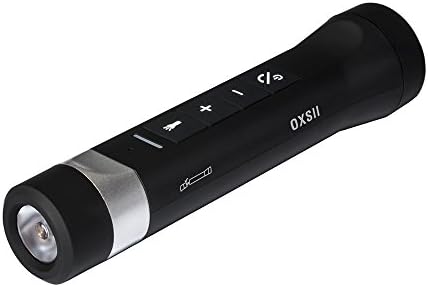 OXSII 4-in-1 Tactical Flashlight Bluetooth Speaker Rechargeable Power Bank 2200mAh Multifunctional LED Flashlight Bicycle Handsfree Speaker Microphone FM Radio Flashlight for Outdoor Activities(Black)