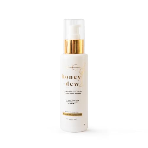 HG AESTHETICS Honey Dew Limpiador Exfoliante Suave – Limpiador Facial Espumoso con 2% de Ácido Salicílico, Miel y Extracto de Papaya – Limpieza Profunda y Afinamiento de Poros (125ml)