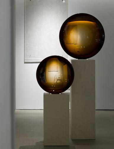 NEWKNG Luxury Acrylic Crystal Transparent Abstract Sculpture Insight, Modern Artistic Statue, Plano Concave Lens Shape, High-end Decor, Fashion Enjoy Life (Brown, 18" D x 5" W x18 H) - Image 6