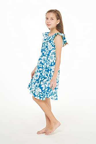 Image of Hawaii Hangover Family Matching Clothes, Classic Vintage Hibiscus Blue | Family matching Hawaiian outfits, Classic Vintage Hibiscus Blue, 100% cotton, machine washable, tropical floral print, luaus