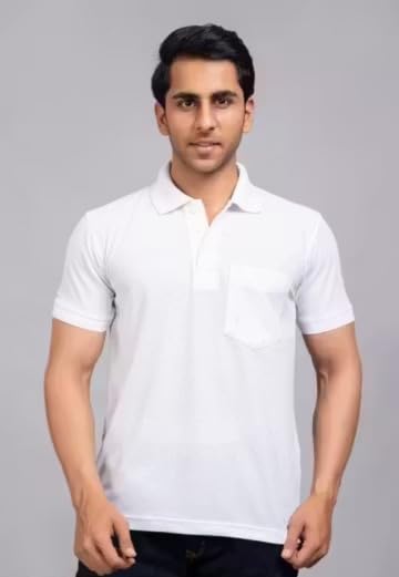 Image of Men's Polo T-Shirt, Grey, Short Sleeve, Casual Style with Chest Pocket