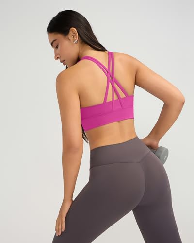 Image of Ama Larsi High Impact Strappy Sports Bra for Women | Padded Crisscross Back Supportive Running Yoga Workout Gym