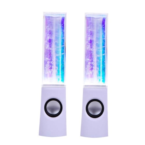 Operitacx Bunter LED Springbrunnen Lautsprecher mit Lichtshow und Klarem Sound Kompatibel mit Smartphone und PC Weiß USB Betrieben Modernes Design für Zuhause und Büro Operitacx Bunter LED Springbrunnen Lautsprecher mit Lichtshow und Klarem Sound Kompatibel mit Smartphone und PC Weiß USB Betrieben Modernes Design für Zuhause und Büro