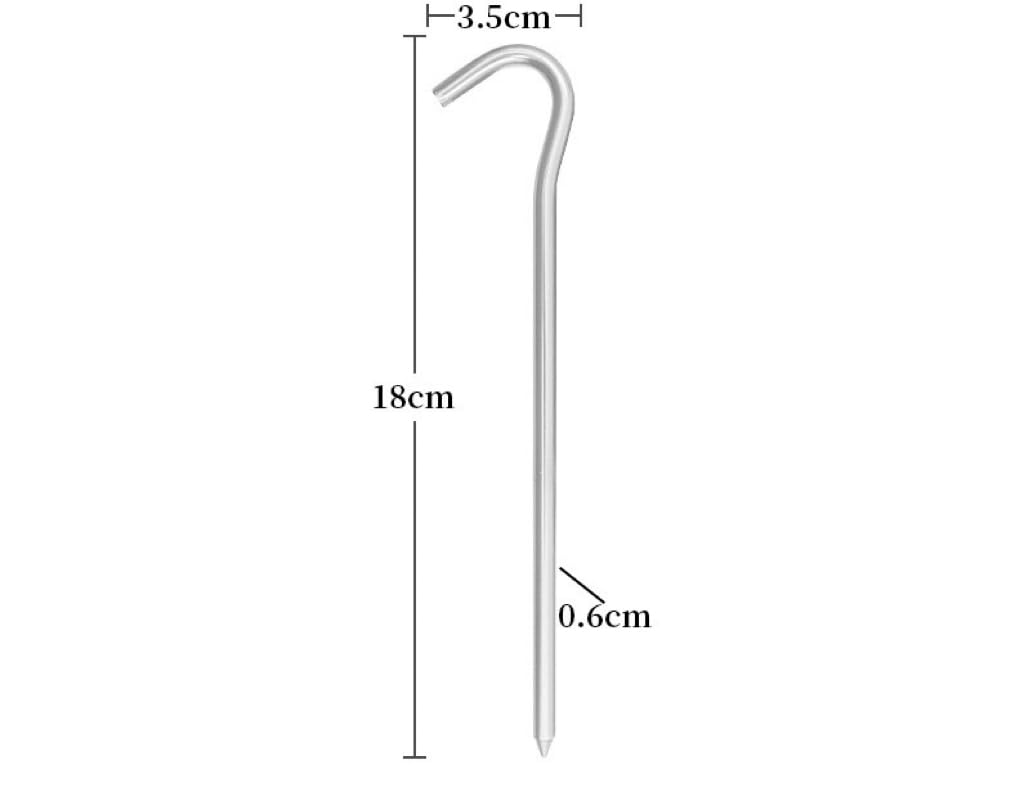 20 sztuk aluminiowych śledzi namiotowych, 18 cm długości, haczyki namiotowe do kempingu i prac ogrodniczych, 0,6 cm średnicy, akcesoria namiotowe Śledzie kotwy namiot