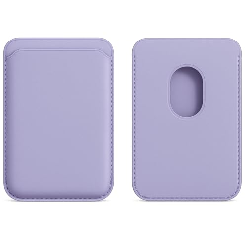 【STAY GOLD】 MagSafe対応 カードケース, iPhone 16/15/14/13/12シリーズ用, レザーカードウォレット, 3枚収納, 23個磁石,2600ガウス,通常の１.4倍(パープル磁石強力Ver)