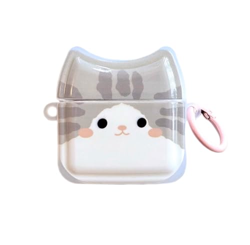 Coque AirPods 1/2 chat souriant en silicone TPU souple étui de protection antichoc pour écouteurs