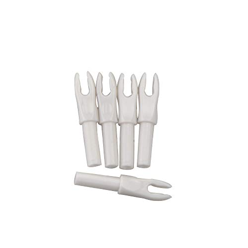 AMEYXGS Tir À l'arc Flèche Encoche 4.2mm Diamètre Intérieur en Plastique Encoche Insérer Flèche Encoche pour DIY Chasse Arc À Poulies Recourbé Arc Flèche 50 Pcs (Blanc) Cover