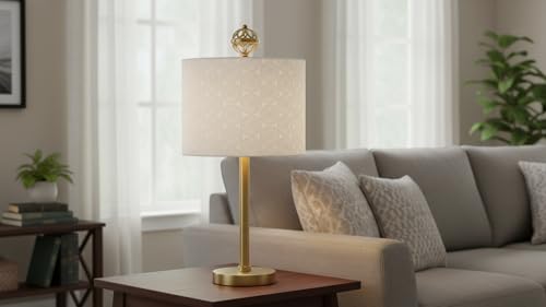Image of Aspen Creative 31093A Transitional Drum (Cylinder) Shaped Spider Construction Lamp Shade in White with Embroidered Floral Pattern, 12 inch Wide (12 inch x 12 inch x 10 inch)