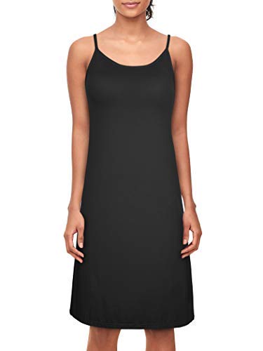 Camisones para Mujer Camisón Mujer Verano Camisón sin Mangas para Mujer Correa Ajustables con Sujetador Ligero y Suave Camisón Negro XXL Cover