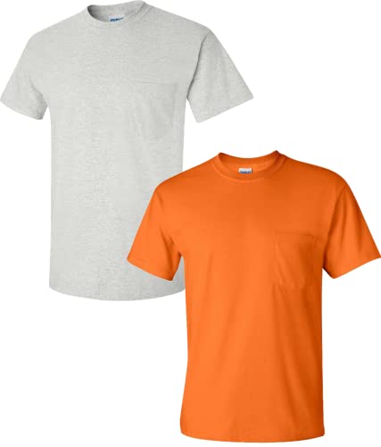 T-shirt en coton Gildan taille S avec poche pour ranger vos outils légers sans encombre