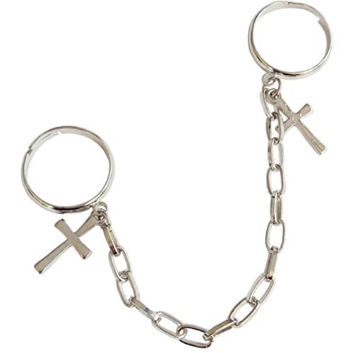 Bemvp Unisex Kette Fingerring Silber Überzogene Retro Punk Hip-hop Kreuz...