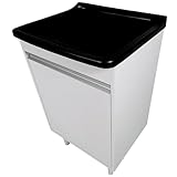 Gabinete Para Lavanderia 53cm Com Tanque 34 Litros + Sifão Cor:Tanque Preto