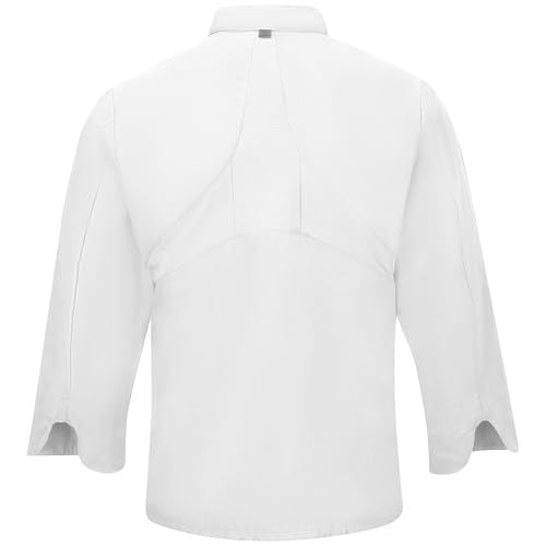 Image of Red Kap Men's Long Sleeve Ten Button Chef Coat with Mimix and Oilblok