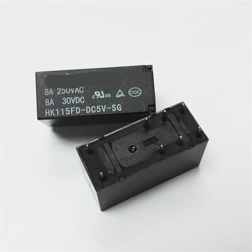Relais de puissance HK115FD-DC5V-SG de 8A et 8 broches pour circuits imprimés