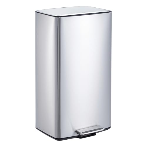 Caneca de basura rectangular acero inoxidable 40 L
