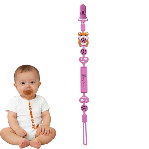 Silicone Pacifier Clip Holder Pacifier Leash Soother Binky Clips for Baby Boys & Girls Newborns Shower Birthday Gifts 1 Pack