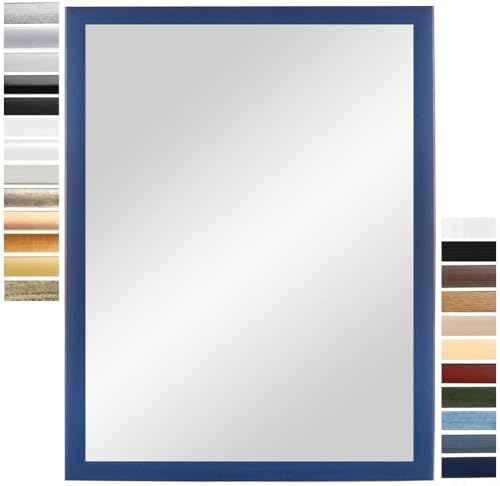 Prodotto in Germania: specchio da parete in legno MDF PrimeLuxe su misura, 40 x 60 cm (dimensioni esterne), profilo moderno 35 mm di larghezza e 18 mm di profondità