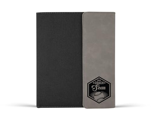 Baseball Coaches Gift leather Portfolio notebook for ...