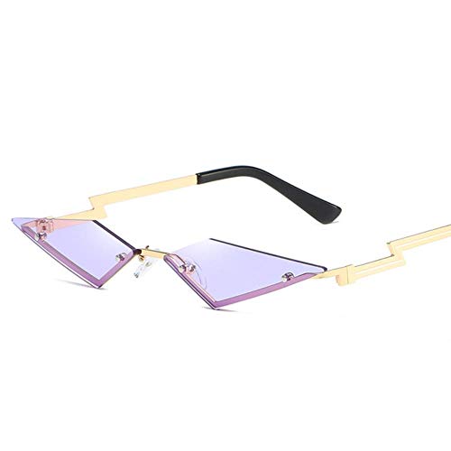 Lunettes de soleil en métal sans monture pour femme design lightning unique