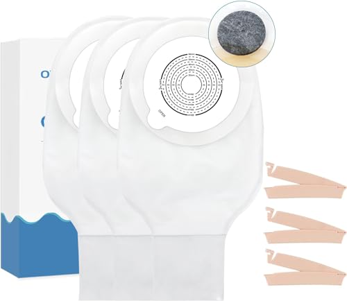 10 PCS Colostomy Bags - Ostomy Supplies Ostomy Bag - One Piece Drainable Ostomy Pouch for Ileostomy Stoma Care,Cut-to-Fit