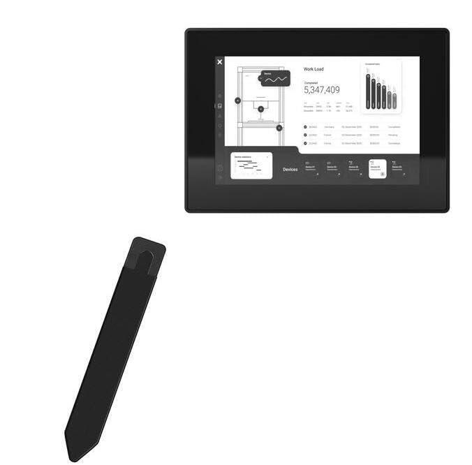 BoxWave Stylus Pouch Compatible with Exor eX210 (10 in) - Stylus PortaPouch, Stylus Holder Carrier Portable Self-Adhesive - Jet Black