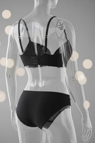 Image of Women's Elegant Lace Trim Padded Lingerie Set with Bow Detail, Push-Up Bra and Matching Panty, Available in six Colours