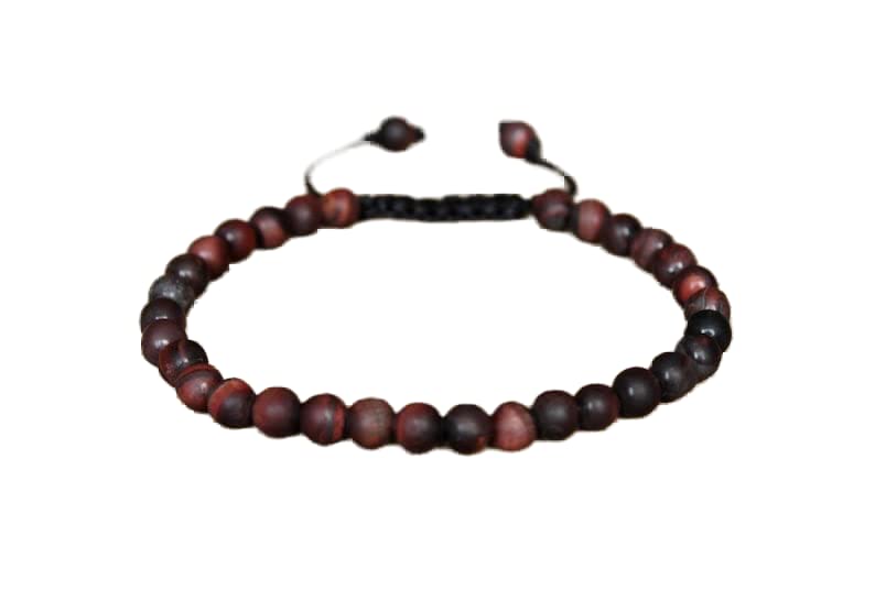 Bracelet oeil de tigre rouge mat 6mm | Bijou en pierres naturelles ajusté
