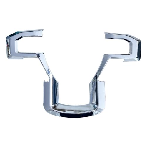 Steering Wheel Logo Sticker para Ford F-150 2015 2016 2017-2019, Pegatina con Emblema Central para Volante de Coche Emblema Escudo 3D Logo Adhesivo,Silver