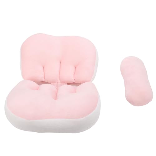 Asixxsix Almohada de Embarazo en Forma de W, de algodón, Suave y Ajustable, Ideal para quienes Duermen de Lado y para aliviar la Cintura y el Abdomen. (Pink)