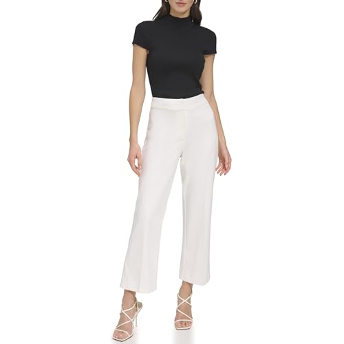 Pantalones para mujer DKNY Workwear de tiro alto con acabados de sastre 2