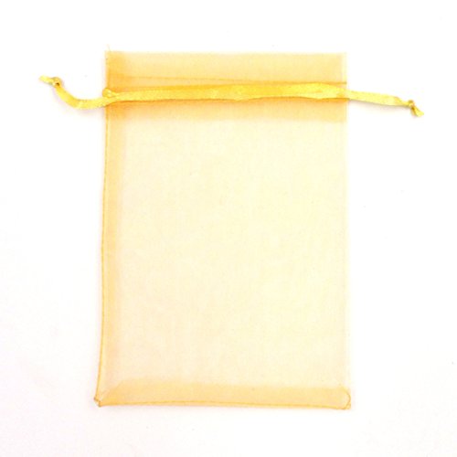 Image of ATCG 50pcs 8x12 Inches Large Drawstring Organza Bags Decoration Festival Wedding Party Favor Gift Candy Toys Makeup Pouches (Gold)