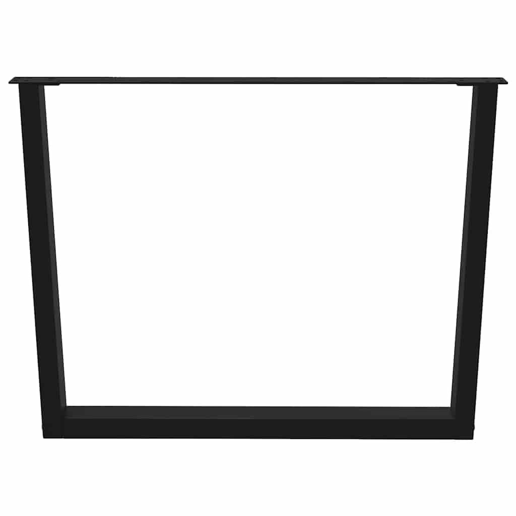 Modernas patas de mesa de centro con superficie recubierta de polvo, 2 patas de mesa de centro en forma de V de acero en negro con nivelación de pie ajustable para suelos irregulares, estables
