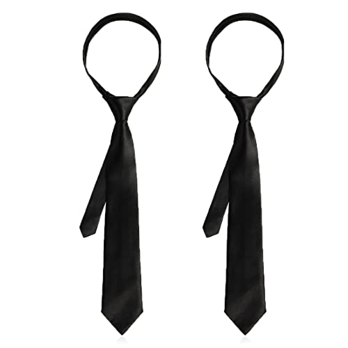 WJIAEER Paquete de 2 Corbatas Negras Para Hombre, Ajustadas a la Moda Para Vestir, Boda, Negocios, Trabajo, Fiesta y Decoración